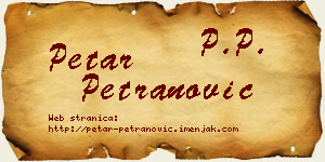 Petar Petranović vizit kartica